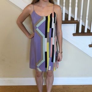 Tibi multicolored silk slip dress